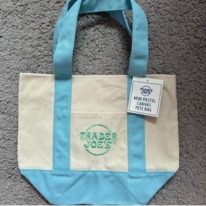 Trader Joe’s Blue Mini Pastel Canvas Tote Bag